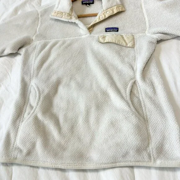 Patagonia Re-Tool Snap-T Fleece Pullover Cream Raw Linen Size L - Picture 4 of 10